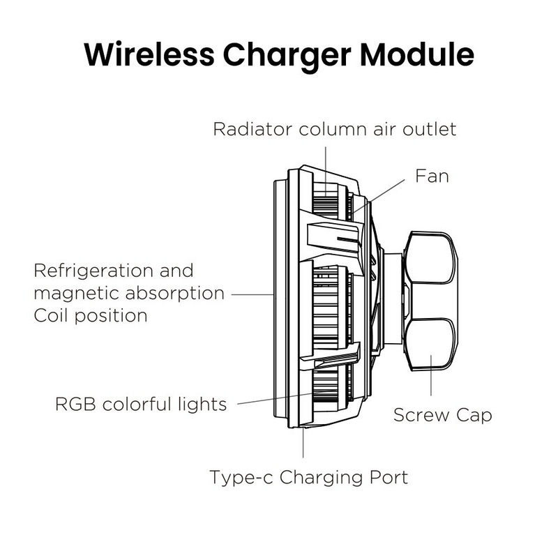 Load image into Gallery viewer, iQuick Magnetic Car Mount Charger with Cooling Semiconductor Radiator IC9 COOLGEAR 15W (IQUICK-C9)-Black
