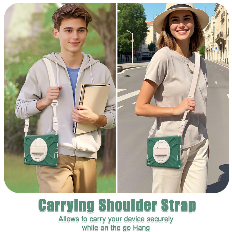 Load image into Gallery viewer, [Built-in Stand] Lenovo Tab 10.1&quot; 2025 (TB311FU/TB311XU) - Kid Shockproof Heavy Duty Series Case With Shoulder Strap
