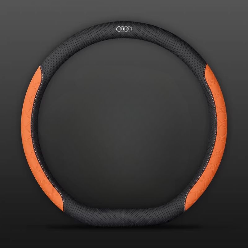 Load image into Gallery viewer, Audi PU Leather Steering Wheel Cover with Heat-Pressed Embossed Texture For A5, A6, A7, A8L, Q2L, Q3, Q4, Q5L, Q7, Q8
