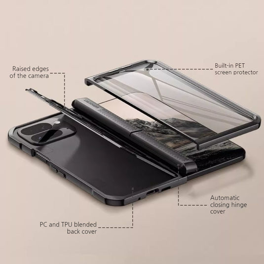 [With Camera Cover][Built-in Stand] Google Pixel 10 Pro Fold - Dexnor Military Grade Heavy-Duty Shockproof Rugged Case