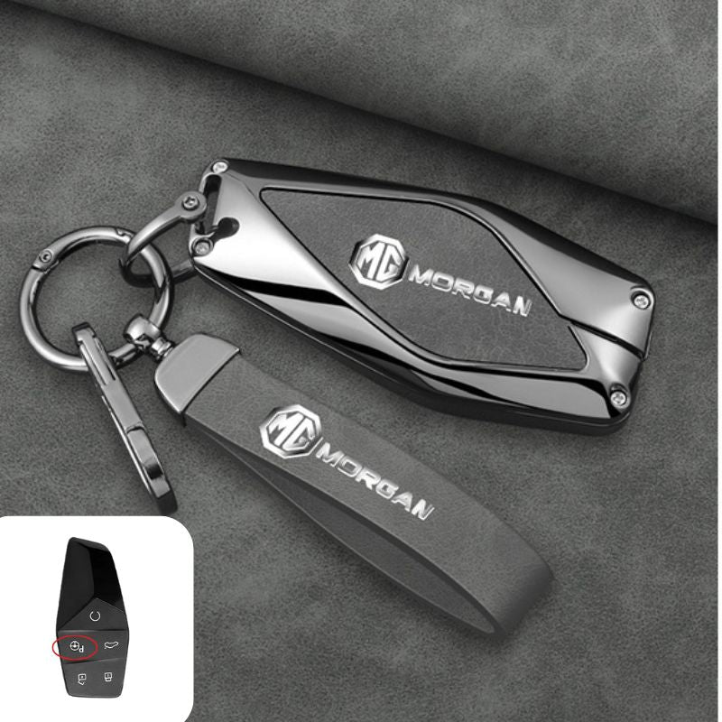 Load image into Gallery viewer, MG Zinc Alloy + PU Leather Smart Remote Control Car Key Fob Case Cover For MG ONE
