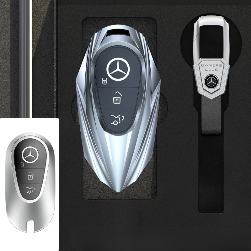 Load image into Gallery viewer, Mercedes Benz Mecha Style Zinc Alloy Car Key Fob Case Cover For Benz A, B, C, E, S, G-Class, GLA, GLB, GLC, GLE, GLS, CLA, CLS, EQC - i-Station Mobile Phone &amp; Electronic Device Repair and Accessories
