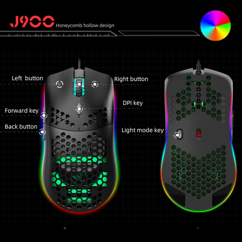 Load image into Gallery viewer, Silence Lightweight Wire Programmable Mouse Gaming Mouse Silence - 6400 DPI
