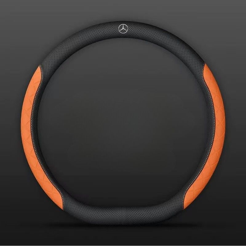 Load image into Gallery viewer, Mercedes-Benz PU Leather Steering Wheel Cover with Heat-Pressed Embossed Texture For C260L, GLB220, GLC, GLE350, GLA200,  E300L
