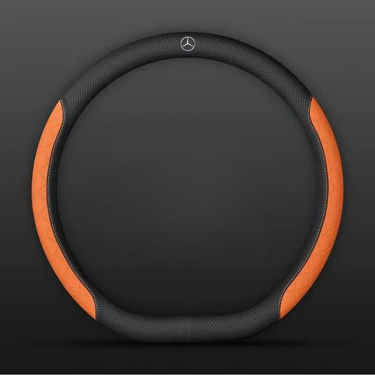 Mercedes-Benz PU Leather Steering Wheel Cover with Heat-Pressed Embossed Texture For C260L, GLB220, GLC, GLE350, GLA200,  E300L