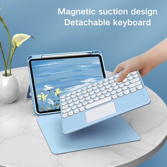 [Detachable] Apple iPad 7/8/9 10.2'' 7/8/9th Gen (2019/2020/2021) Magnetic Touch Wireless Keyboard Case