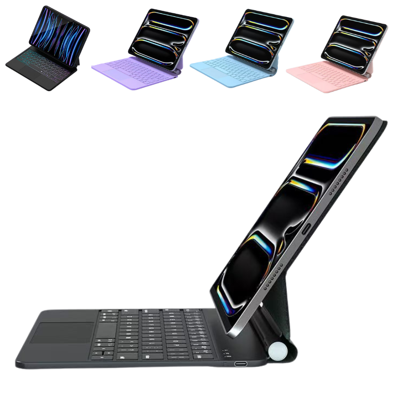 [With Touchpad][Magic Keybord] Apple iPad Pro 11-inch M4 (2024) Smart Multi-Touch Trackpad Magnetic Wireless Keyboard Case With RGB Backlit - i-Station Mobile Phone & Electronic Device Repair and Accessories