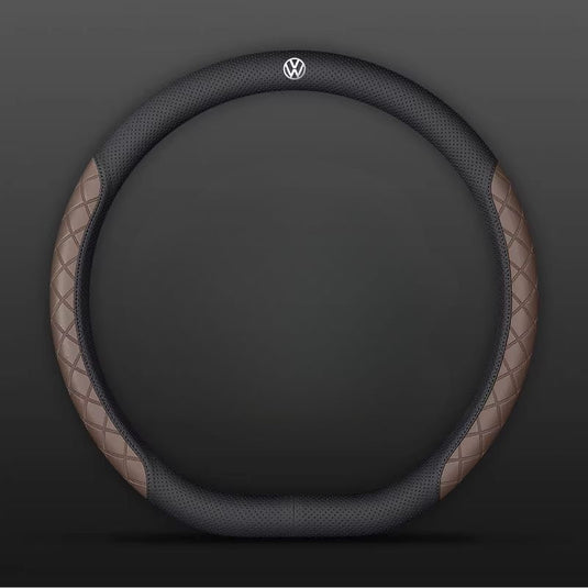 Volkswagen PU Leather Steering Wheel Cover with Heat-Pressed Embossed Texture For Volkswagen Magotan, Passat, ID.4, Lavida, Golf, CC, Teramont, Tiguan L