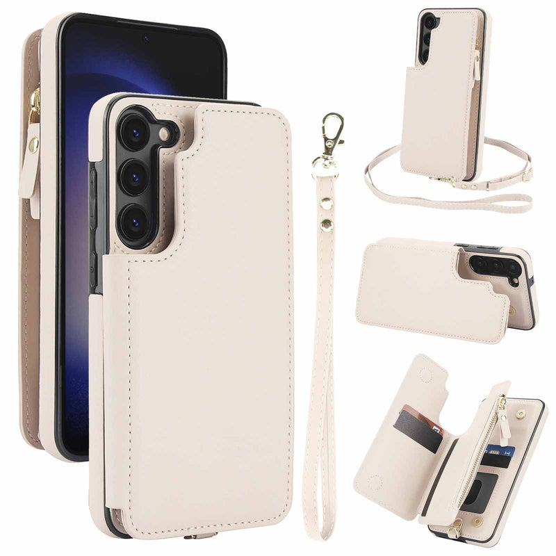 Load image into Gallery viewer, [With Card Slot] Samsung Galaxy S21/Plus/Ultra/FE - PU Leather RFID Blocking Wallet Series Stand Case With Long + Short Lanyard
