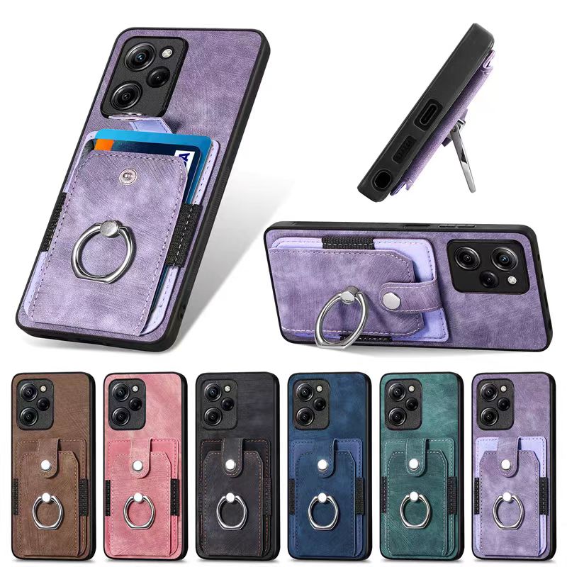 Load image into Gallery viewer, [Built-in Ring Bracket][With Card Solt] OPPO A97 5G (PFTM10) Full-coverage Leather Shockproof Wallet Series Case
