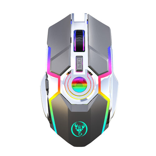 HYSJ Wireless RGB Lightweight Noise-Fre Gaming Mouse With USB Receiver And Decompress Crystal Ball