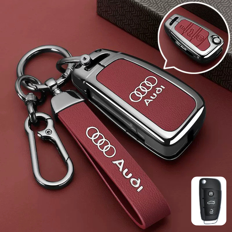 Load image into Gallery viewer, Audi Premium Leather Protection Car Key Fob Case Cover For A3, A4, A5, A6, Q2, Q3, Q5, Q7, Q8, e-tron - i-Station Mobile Phone &amp; Electronic Device Repair and Accessories
