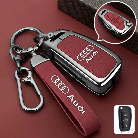 Audi Premium Leather Protection Car Key Fob Case Cover For A3, A4, A5, A6, Q2, Q3, Q5, Q7, Q8, e-tron - i-Station Mobile Phone & Electronic Device Repair and Accessories