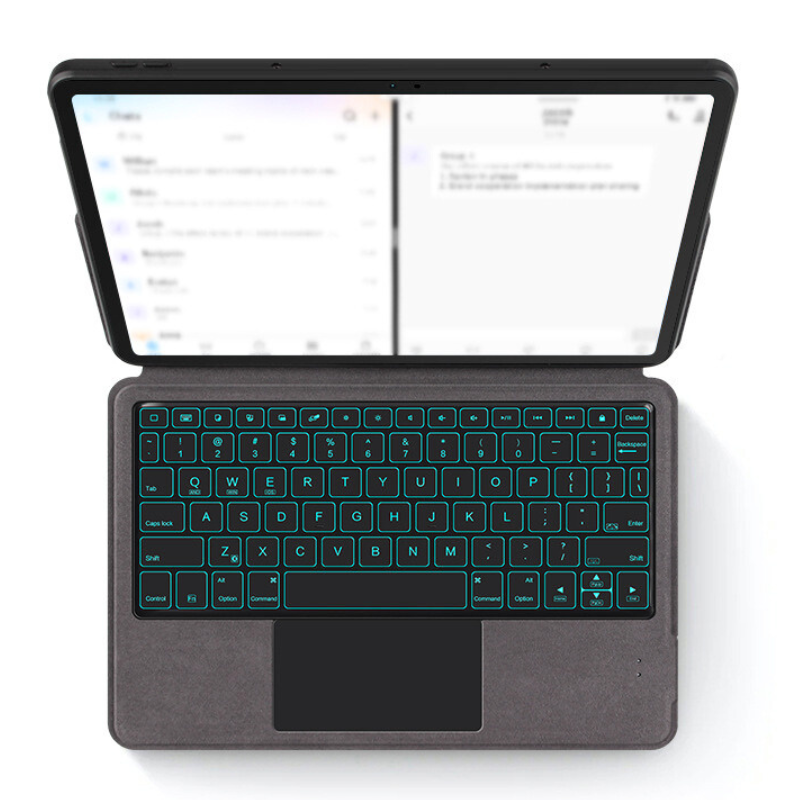 Load image into Gallery viewer, Lenovo Tab 10.1&quot; 2025 (TB311FU/TB311XU) - Black Integrated Bluetooth Keyboard Case With Backlight and TouchPad
