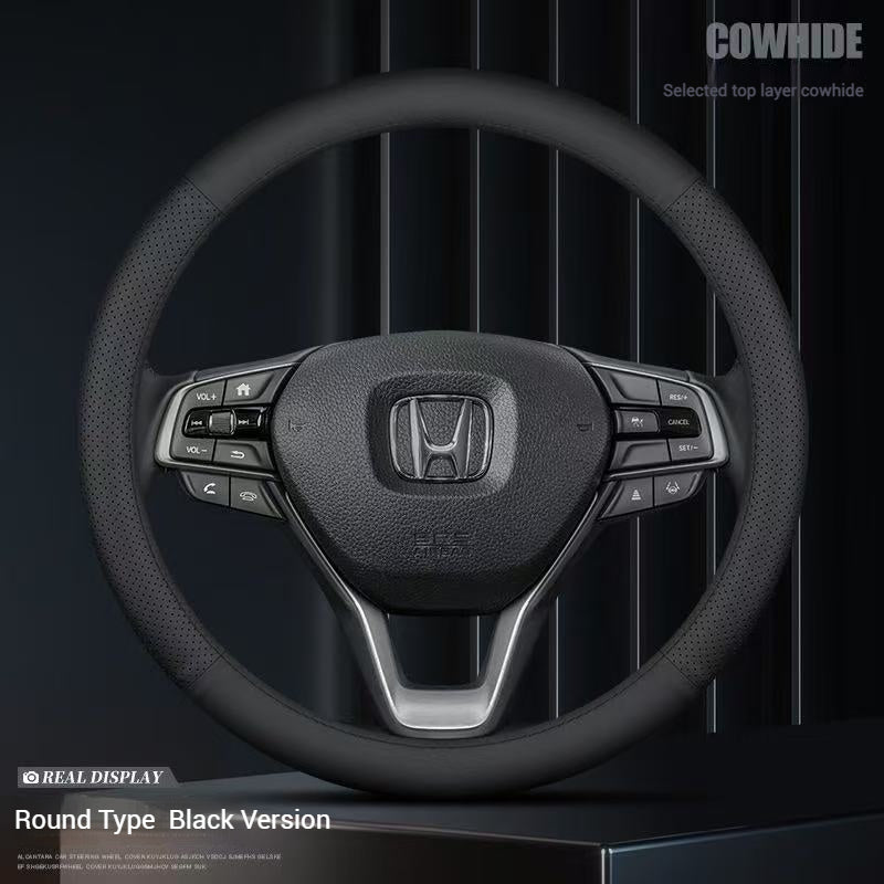 Load image into Gallery viewer, [38 CM] Universal Genuine Top Layer Leather Steering Wheel Cover For Honda Accord, Civic, CR-V, Breeze, Vezel, XR-V - i-Station Mobile Phone &amp; Electronic Device Repair and Accessories
