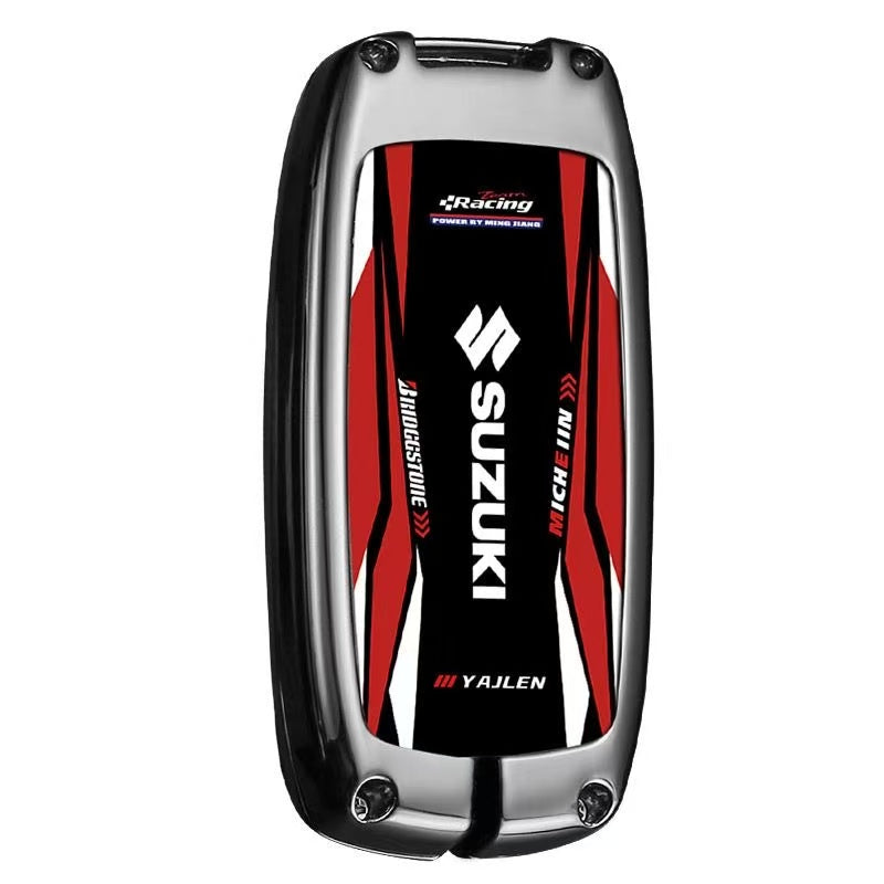 Load image into Gallery viewer, Suzuki Stylish Racing-inspired Design Car Key Fob Case Cover For Hustler, SX4, S-Cross, Baleno, Ertiga, Ciaz, Ignis, Kizashi, Swift, Vitara, Alto, Celerio, Brezza
