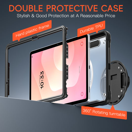 [Built-in Stand] Samsung Galaxy Tab S11 (2025) 11"360° Rotatable EVA Protection with Hand Strap