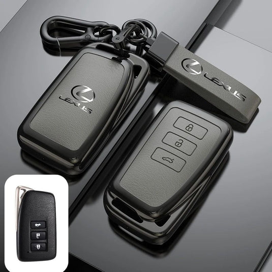 Lexus Zinc Alloy + PU Leather Car Key Fob Case Cover For ES200, ES300, RX350, NX350H, LS500H