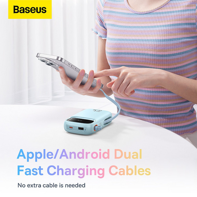 Baseus Qpow2 Dual-Cable Digital Display Fast Charge Power Bank 10000mAh 22.5W - i-Station Mobile Phone & Electronic Device Repair and Accessories