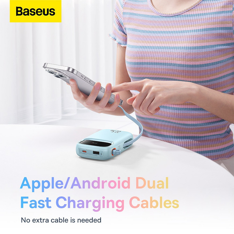 Load image into Gallery viewer, Baseus Qpow2 Dual-Cable Digital Display Fast Charge Power Bank 10000mAh 22.5W
