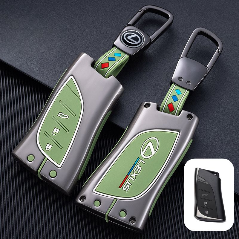 Load image into Gallery viewer, Lexus Metal Shell &amp; Soft Silicone Car Key Fob Case Cover For ES200, NX 300h, RX 300, LM, LS500h, LX 570
