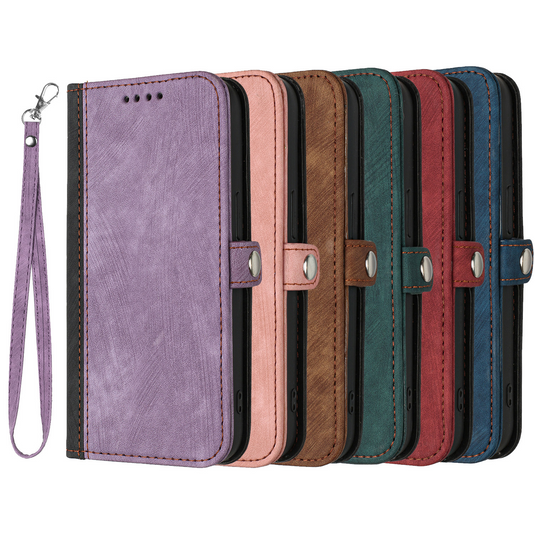 [With Strap][Built-in Card Slot] Motorola Moto Edge 60 Fusion Stitched PU Leather Wallet Case