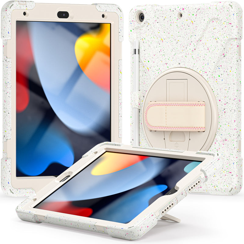 Load image into Gallery viewer, [Built-in Stand][With Wrist Strap] Apple iPad 7/8/9 10.2&#39;&#39; 7/8/9th Gen (2019/2020/2021) Kid Friendly Heavy Duty Ring Holder Stand Case
