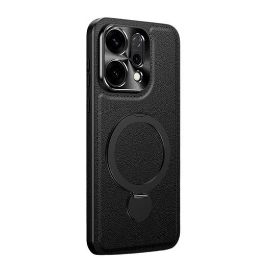 [Built-in Stand] Oppo Reno12 & Pro Full-Cover Metal Magnetic Stand PU Leather Phone Case