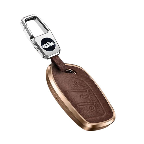 Roewe Aluminum Alloy Leather  Car Key Case For RX3, RX8, ERX5, RX5, i6, i5