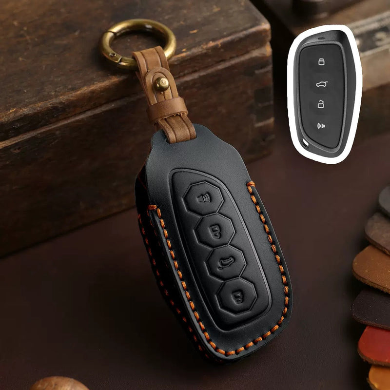 Load image into Gallery viewer, Great Wall Handcrafted Genuine Leather Car Key Fob Case Cover For Haval F5, M6, H6, Shenshou, Cool Dog, Soar Max
