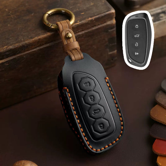 Great Wall Handcrafted Genuine Leather Car Key Fob Case Cover For Haval F5, M6, H6, Shenshou, Cool Dog, Soar Max