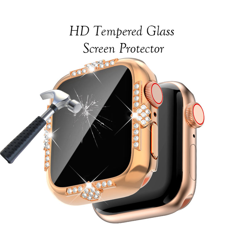 Load image into Gallery viewer, [2 in 1 - Case + Protector] Apple Watch Series 4/5/6/SE/7/8/9 - Fashion Diamond-inlaid Shockproof Frame Case
