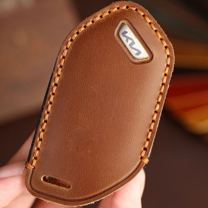 Load image into Gallery viewer, Kia Handcrafted Genuine Leather Car Key Protective Case For Carnival, Ev9, Picanto, Gt Line
