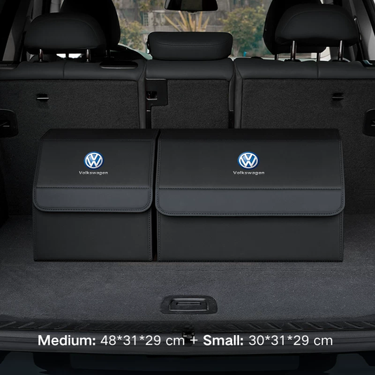 Volkswagen Microfiber Leather Car Trunk Storage Box for Tiguan, Golf, T-Roc, Amarok, Passat, Touareg, Taos, Atlas, ID.3, ID.4