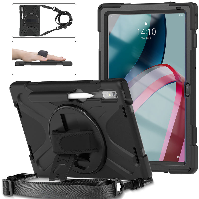 Load image into Gallery viewer, [Built-in Kickstand] Lenovo Tab M10 Plus (3rd Gen) 10.6&quot; 2022 (TB125FU) - Silicone Full Covered Heavy Duty Series Case With Adjustable Hand Strap
