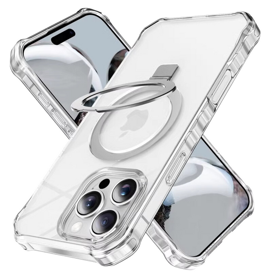 [Magsafe Comptible][Built-in Stand] Apple iPhone 16/Pro/Pro Max/Plus Crystal Matte Airbag Phone Heavy Duty Series Case