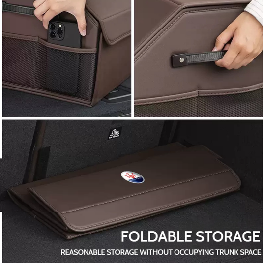 Maserati Microfiber Leather Car Trunk Storage Box for Quattroporte, Ghibli, Levante, Grecale