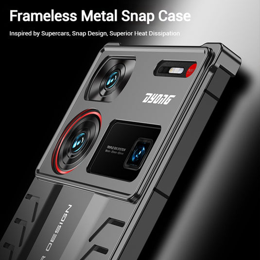 ZTE Nubia Z60 Ultra/Leading Metal Frame Matte Shockproof Phone Case with Snap Lock