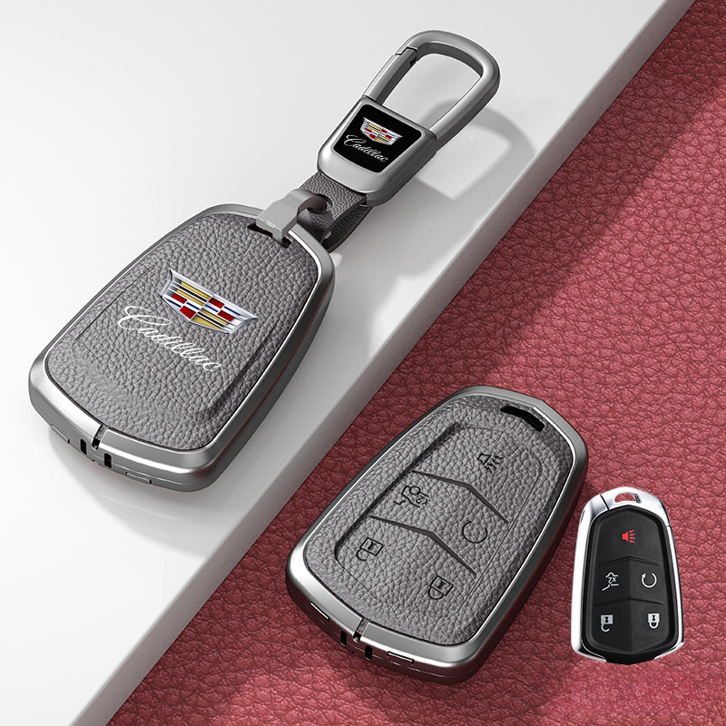 Load image into Gallery viewer, Cadillac Zinc Alloy + Leather Protection Car Key Fob Case Cover For XT5, TS-L, CT6, XT4, XTS - i-Station Mobile Phone &amp; Electronic Device Repair and Accessories
