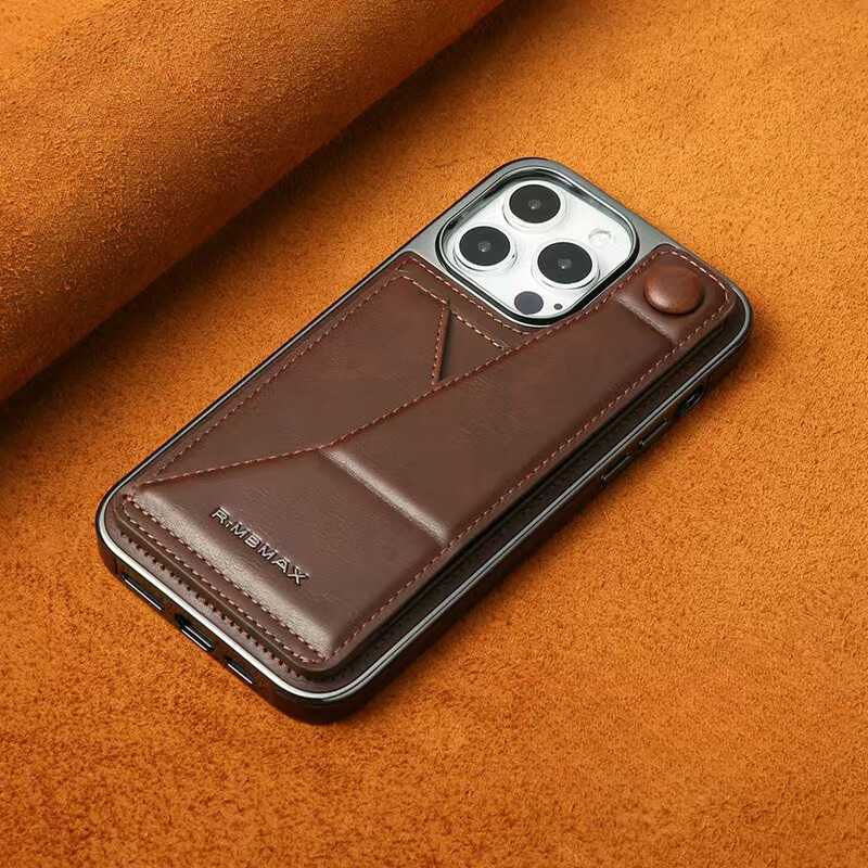 Load image into Gallery viewer, [With Card Slot] Apple iPhone 15/Plus/Pro/Pro Max Electroplated Shockproof Genuine Leather Series Case
