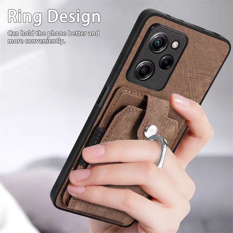 Load image into Gallery viewer, [Built-in Ring Bracket][With Card Solt] OPPO A97 5G (PFTM10) Full-coverage Leather Shockproof Wallet Series Case
