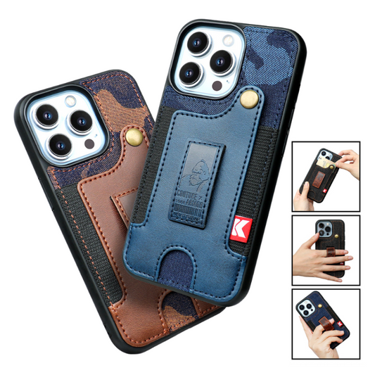 [With Pocket Strap][With Card Slot] Apple iPhone 13/Pro/Pro Max Carving Plating Full-Protection Shockproof Fashion-Forward Series Case