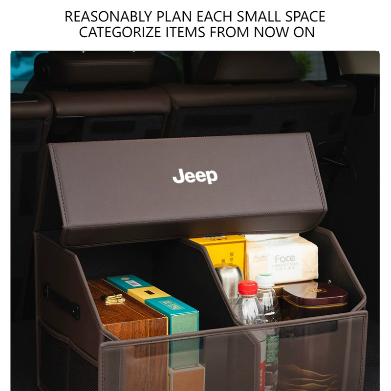 Load image into Gallery viewer, Jeep Microfiber Leather Car Trunk Storage Box for Cherokee, Renegade, Compass, Grand Cherokee, Wrangler, Gladiator
