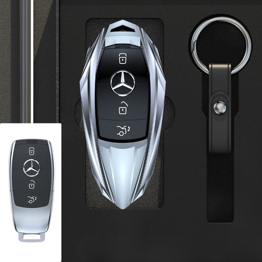 Mercedes Benz Mecha Style Zinc Alloy Car Key Fob Case Cover For Benz A, B, C, E, S, G-Class, GLA, GLB, GLC, GLE, GLS, CLA, CLS, EQC - i-Station Mobile Phone & Electronic Device Repair and Accessories