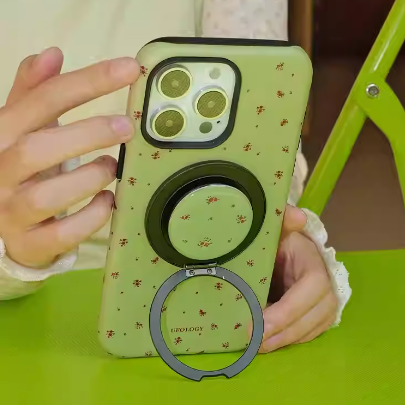 Load image into Gallery viewer, [Magsafe Compatible] Apple iPhone 17/Pro/Max - Ditsy Floral Design 2-in-1 Shockproof Phone Stand Case
