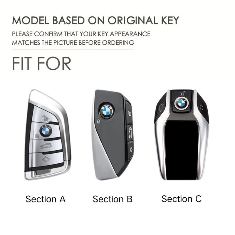 Load image into Gallery viewer, BMW Leather Car Key Protective Case For 1, 2, 3, 5, 7 Series, X1, X3, X5, X6, X7, ix1, ix40, ix50, i8
