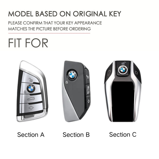 BMW Leather Car Key Protective Case For 1, 2, 3, 5, 7 Series, X1, X3, X5, X6, X7, ix1, ix40, ix50, i8