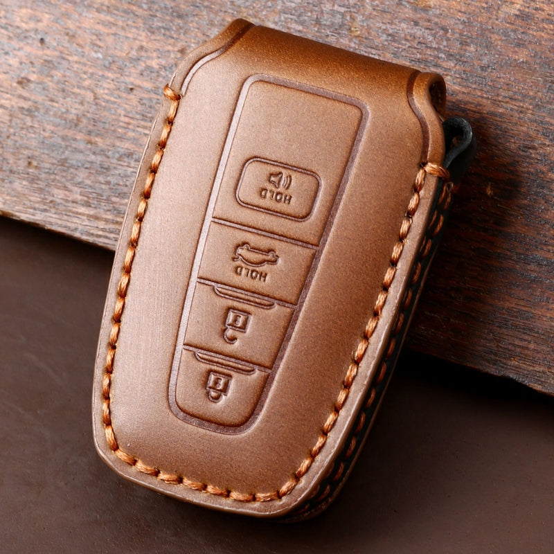 Load image into Gallery viewer, Toyota Handcrafted Genuine Leather Car Key Protective Case For Camry, C-HR, Corolla, RAV4, Avalon, Land Cruiser, Prado, Prius
