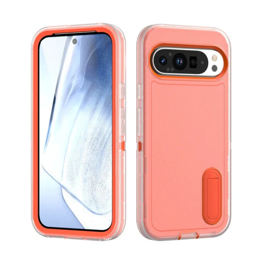 Google Pixel 9/Pro/Pro XL - PC+Silicone Stylish Shockproof Protective Case with Stand