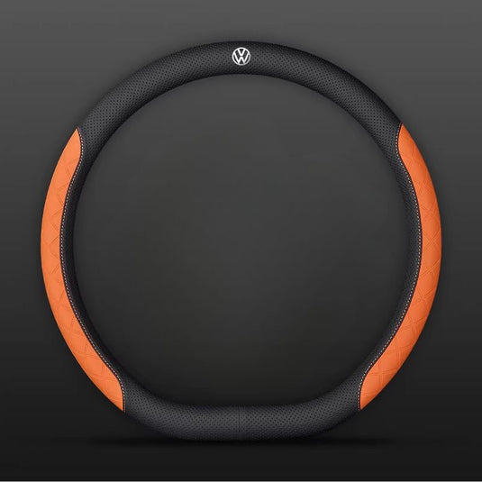 Volkswagen PU Leather Steering Wheel Cover with Heat-Pressed Embossed Texture For Volkswagen Magotan, Passat, ID.4, Lavida, Golf, CC, Teramont, Tiguan L